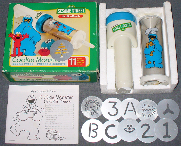 Hamilton Beach Sesame Street Cookie Monster Cookie Press 1998 Unopened Kids  